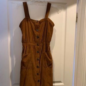 Womens Urban Outfitters Corduroy Button Down Dress